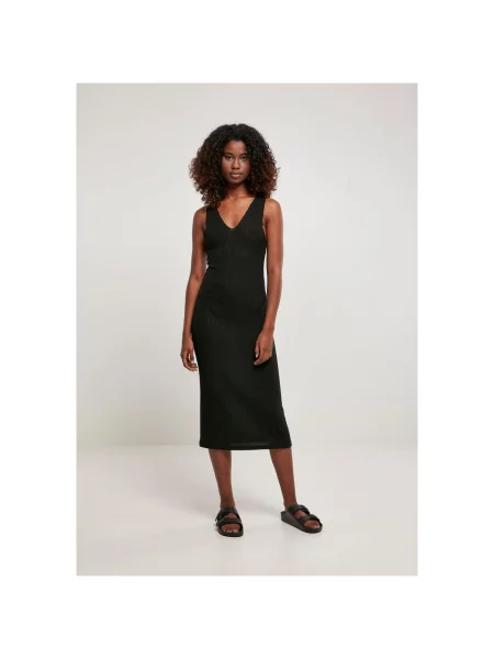 Rochie midi Urban Classics fără mâneci negru
