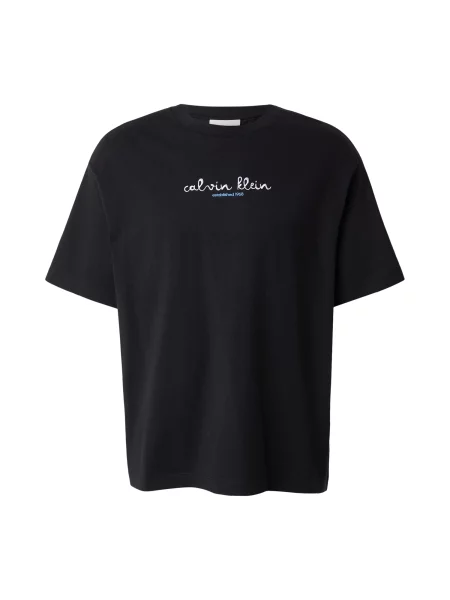 Calvin Klein Jeans Tricou azur / negru alb