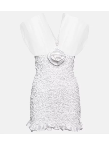 Svilena obleka Alessandra Rich bela