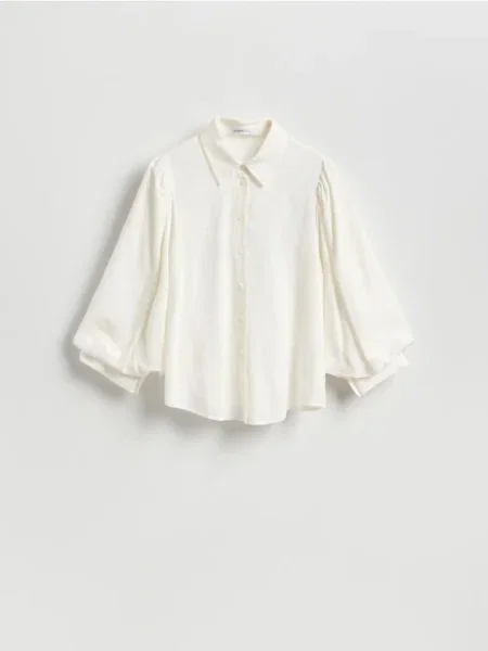 Reserved Cămașă cu mâneci bufante alb