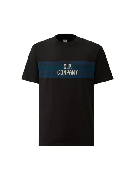 Koszulka C.p. Company z dżerseju z logo niebieska