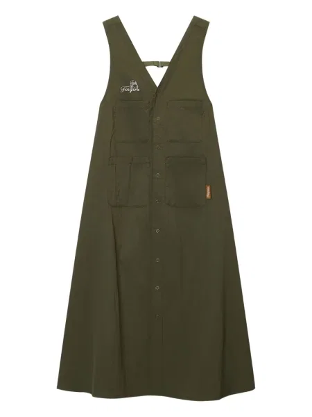 Sukienka midi Fingercroxx do kolan z kieszenią przednią garniturowa zielona