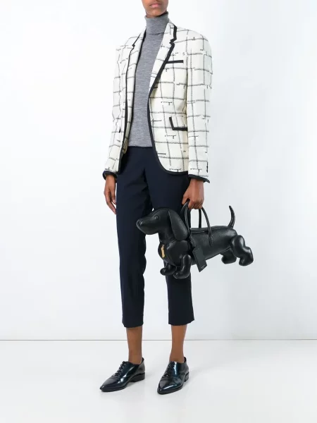 Iš natūralios odos odinė rankinė Thom Browne juoda