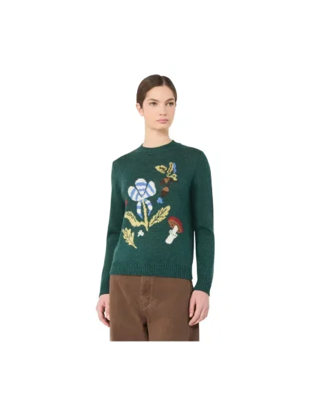 Sweter Weekend Max Mara wełniany zielony