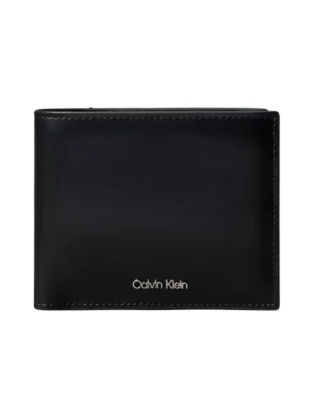Portfel Calvin Klein skórzany z logo czarny