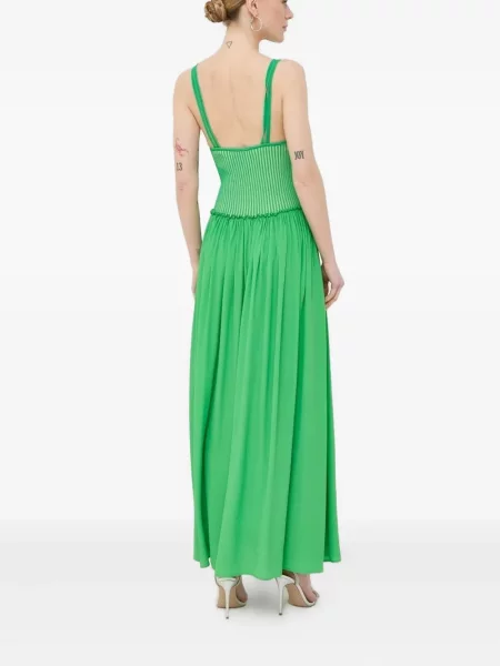 Rochie maxi Beatrice B tricotate de costum verde