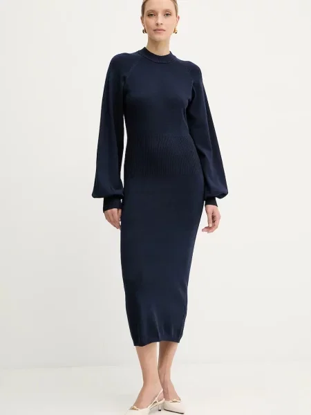 Silvian Heach rochie AMARAT marin maxi drept albastru