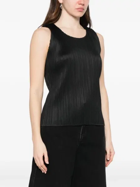 Αμανικας τοπ Pleats Please Issey Miyake μαύρο