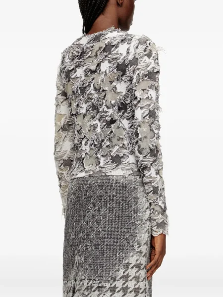 Cardigan Diesel din jacard alb