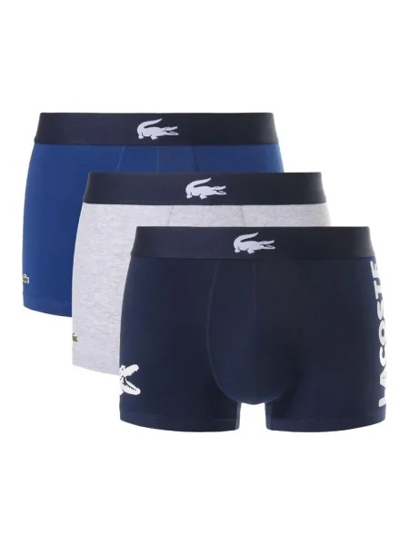 Pánske boxerky Lacoste navy blue/white/silver ch biela
