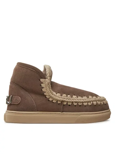 Дутики Mou с автографом коричневые