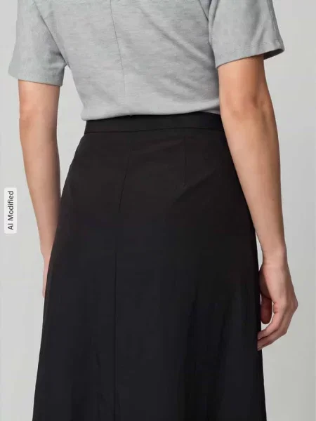 Długa spódnica z rozciętym dołem Mm By Max Mara czarna