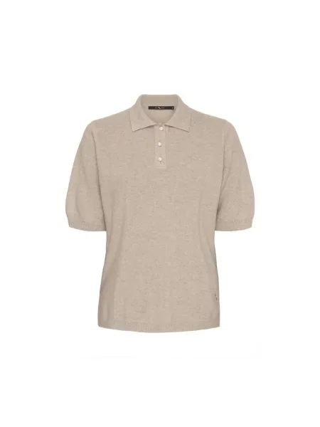 Koszulka Btfcph z kaszmiru z krótkim rękawem beżowa