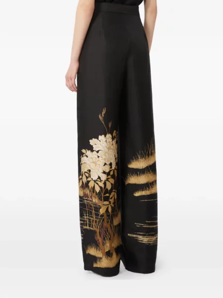 Pantaloni Max Mara de mătase negru