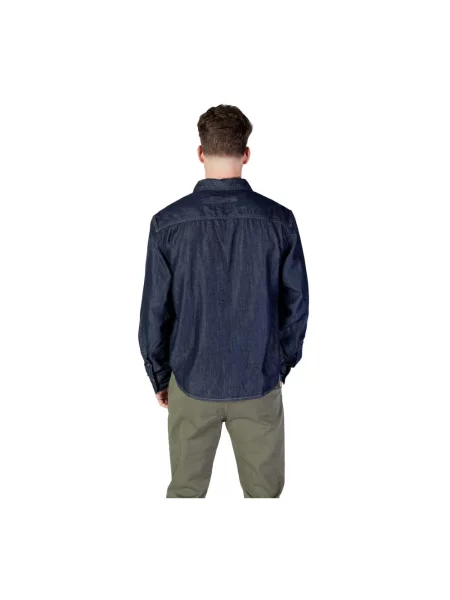 Koszula dżinsowa Calvin Klein Jeans z logo granatowa