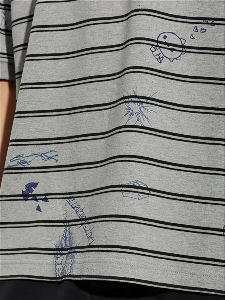 Ριγέ polo Vetements με σχέδιο γκρι