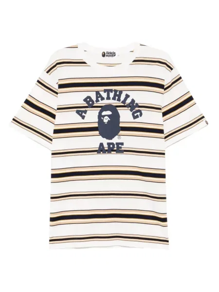 Tricou A Bathing Ape® cu dungi alb