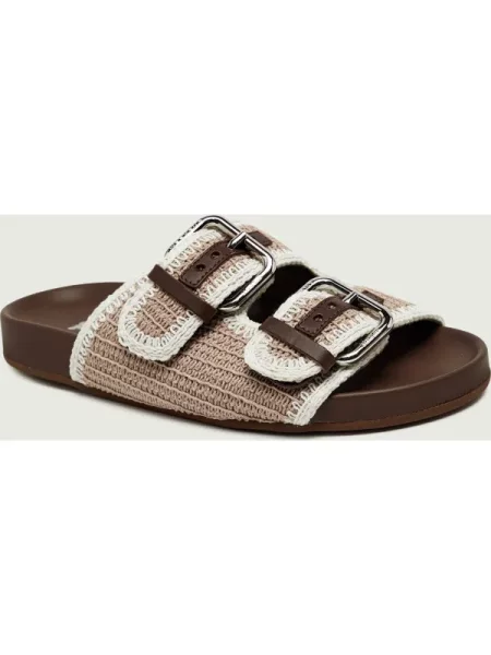 Weekend MaxMara Șlapi WKABONITO cu adaos de piele bej