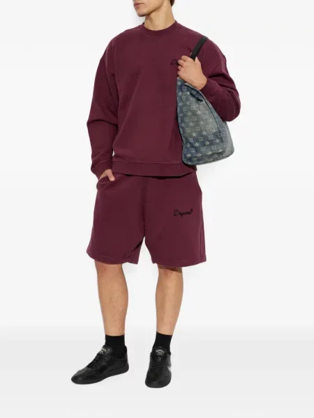 Pantaloni scurți Dsquared2 cu autograf cu cordon roșu