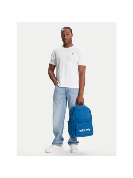 Calvin Klein plecak duży z nadrukiem niebieski