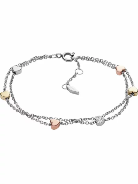 FOSSIL Zapestnica Herzen / rožnato / srebrna zlata