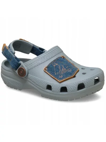 Chodaki Dla Dzieci Crocs CL Denim Adjustable Bckstrp Clog szare