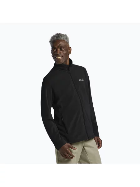 Hanorac din fleece Jack Wolfskin din fleece negru