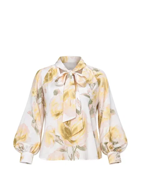 Bluză Ted Baker cu funde cu model floral alb