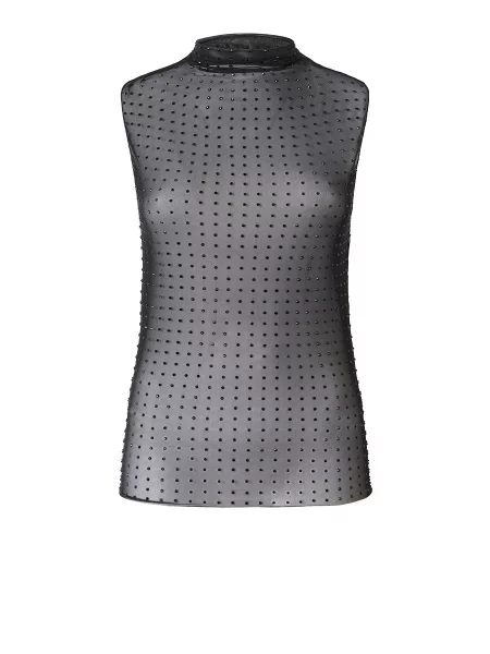 Top Pinko transparente negru