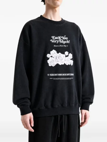 Пуловер Vetements на цветя с принт черно