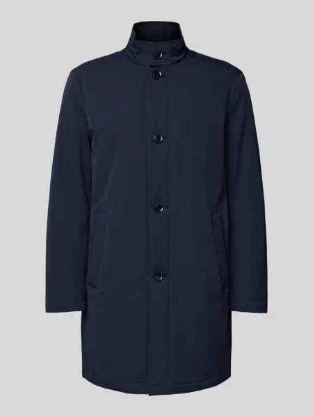 Krótki płaszcz ze stójką i wpuszczanymi Mcneal granatowy