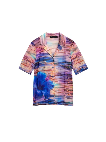 Desigual Bluză Water Flower turcoaz / regal / lila / portocaliu albastru