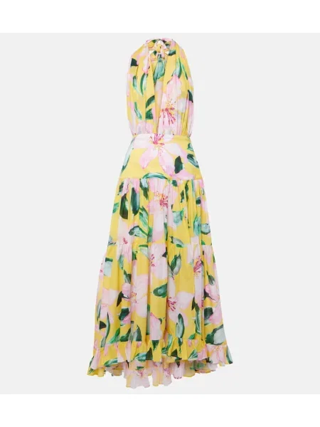 Rochie maxi Alexandra Miro cu model floral de costum roz