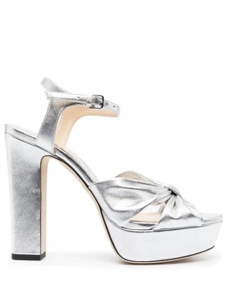 Kožne sandale Jimmy Choo srebrena