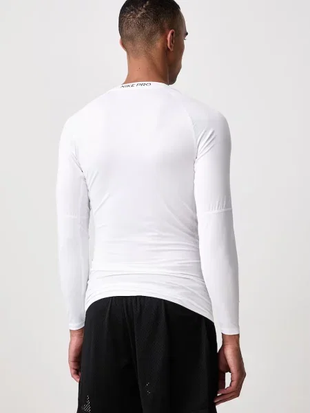 T-shirt Nike Pro Dri-FIT Tight Long-Sleeve Fitness Top White/ Black S biała