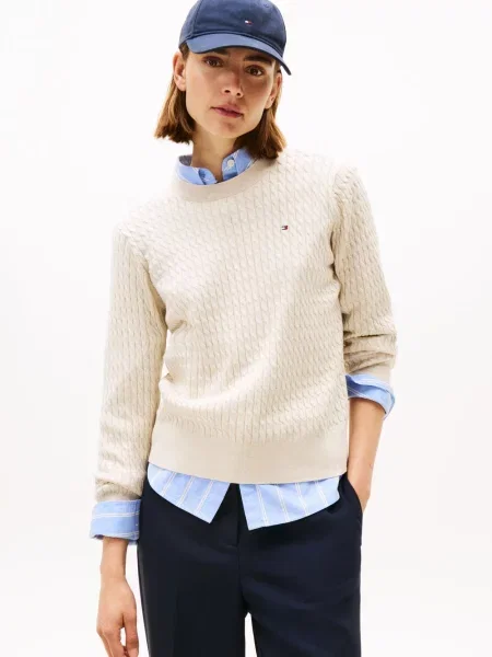 Tommy Hilfiger Sweter z dzianiny Kobiety marmurkowy S beżowy