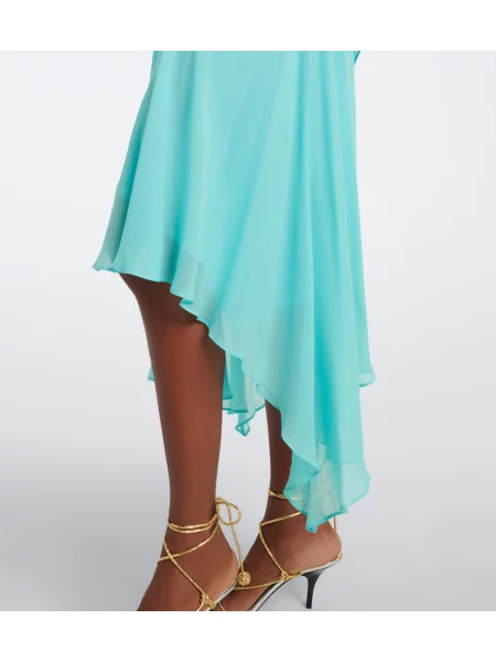 Rochie midi De La Vali asimetrică albastru