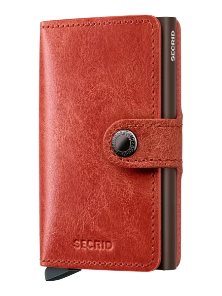Secrid portofel de piele portocaliu MV-Orange negru