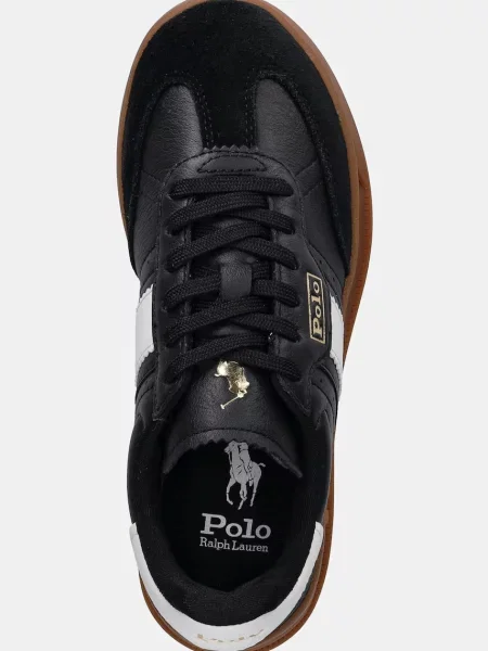 Кожаные кроссовки Polo Ralph Lauren черные