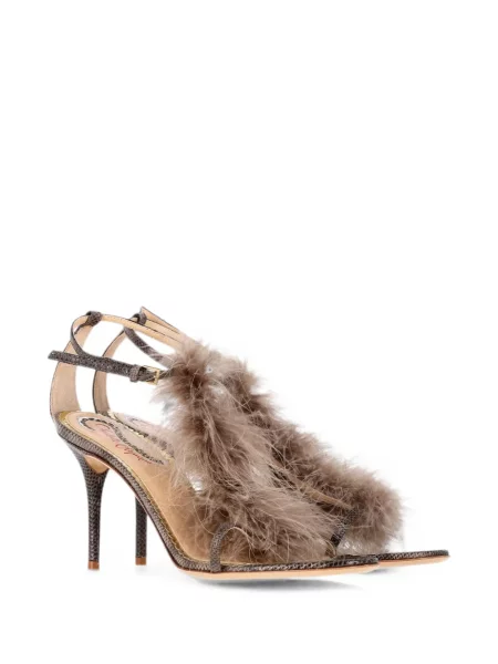Sandale Charlotte Olympia cu blană gri