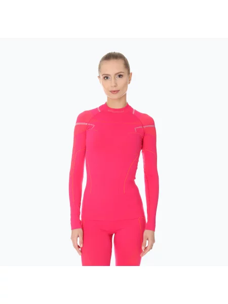 Longsleeve termoaktywny Brubeck Thermo fuksjowy różowa