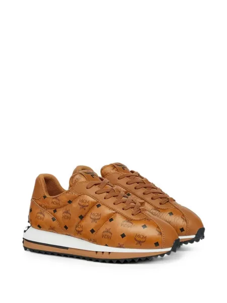 Matlasat sneakerși Mcm din piele maro