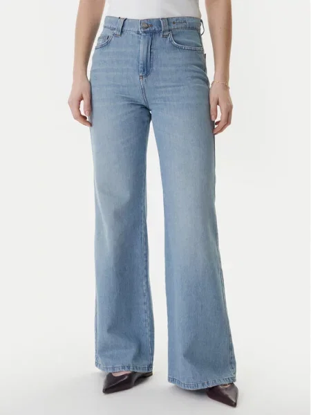 Marella Jeans hlače Wide Leg modra