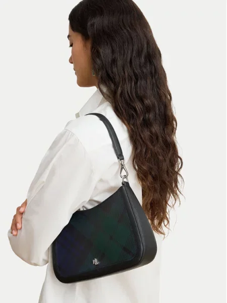 Lauren Ralph Lauren Geantă de umăr albastru marin / verde închis negru