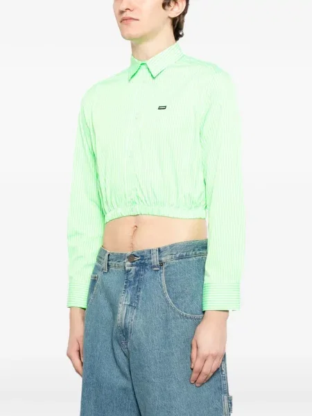 Cămașă Vetements cu dungi verde