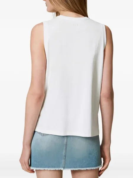 Vestă Twinset fără mâneci cu imagine cu dungi de tigru alb
