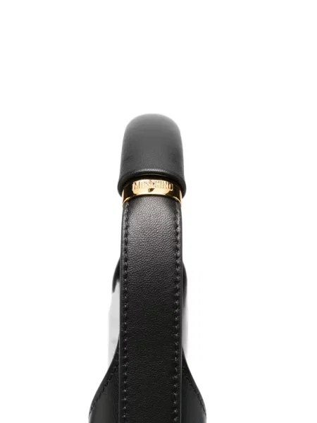 Δερμάτινη τσάντα Moschino μαύρο