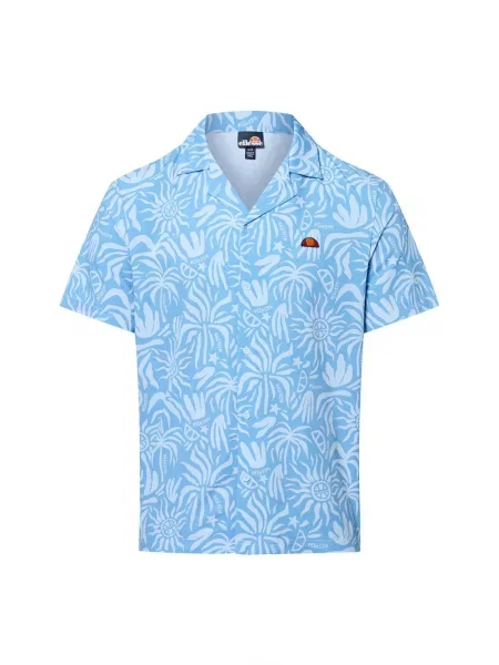 Ellesse koszulka z krótkim rękawem Sunnami Mężczyźni Regular Fit wzorzysty S niebieski