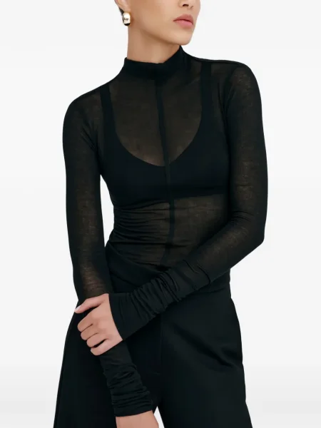 Lung top Marcella negru
