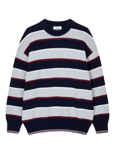 Pulover Studio Tomboy cu dungi cu decolteu rotund albastru